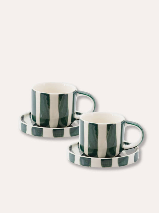 TASSE À CAFÉ (1 unité) - Rayures vertes