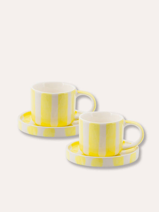 TASSE À CAFÉ (1 unité) - Rayures jaune