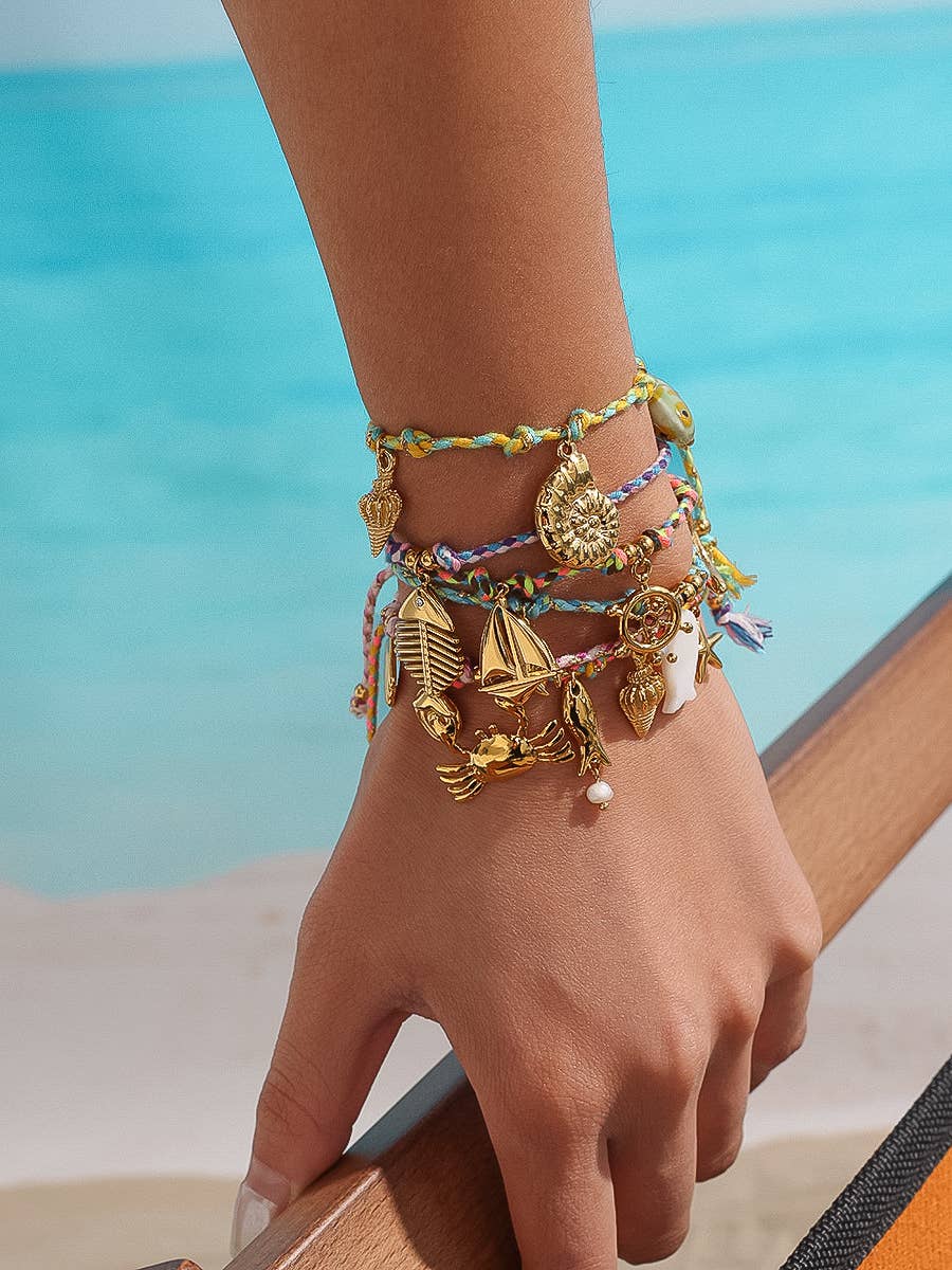 Bracelet Charm Corde d'Été Menton18K Or Non-Ternissant
