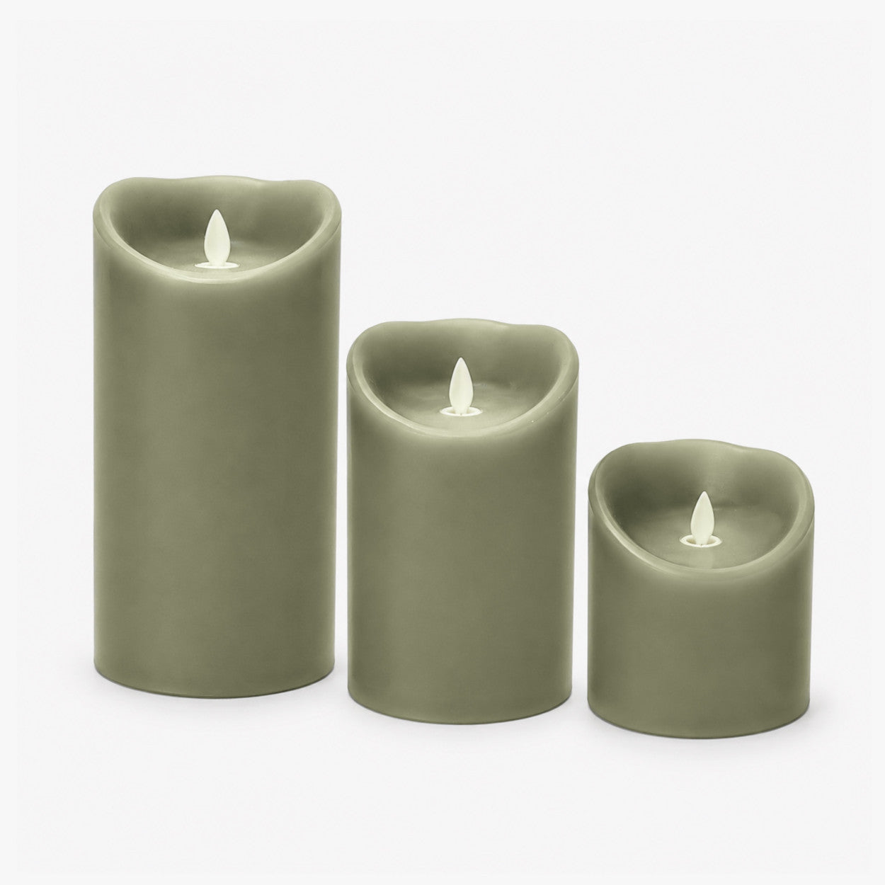 SET 3 BOUGIES LED KAKI