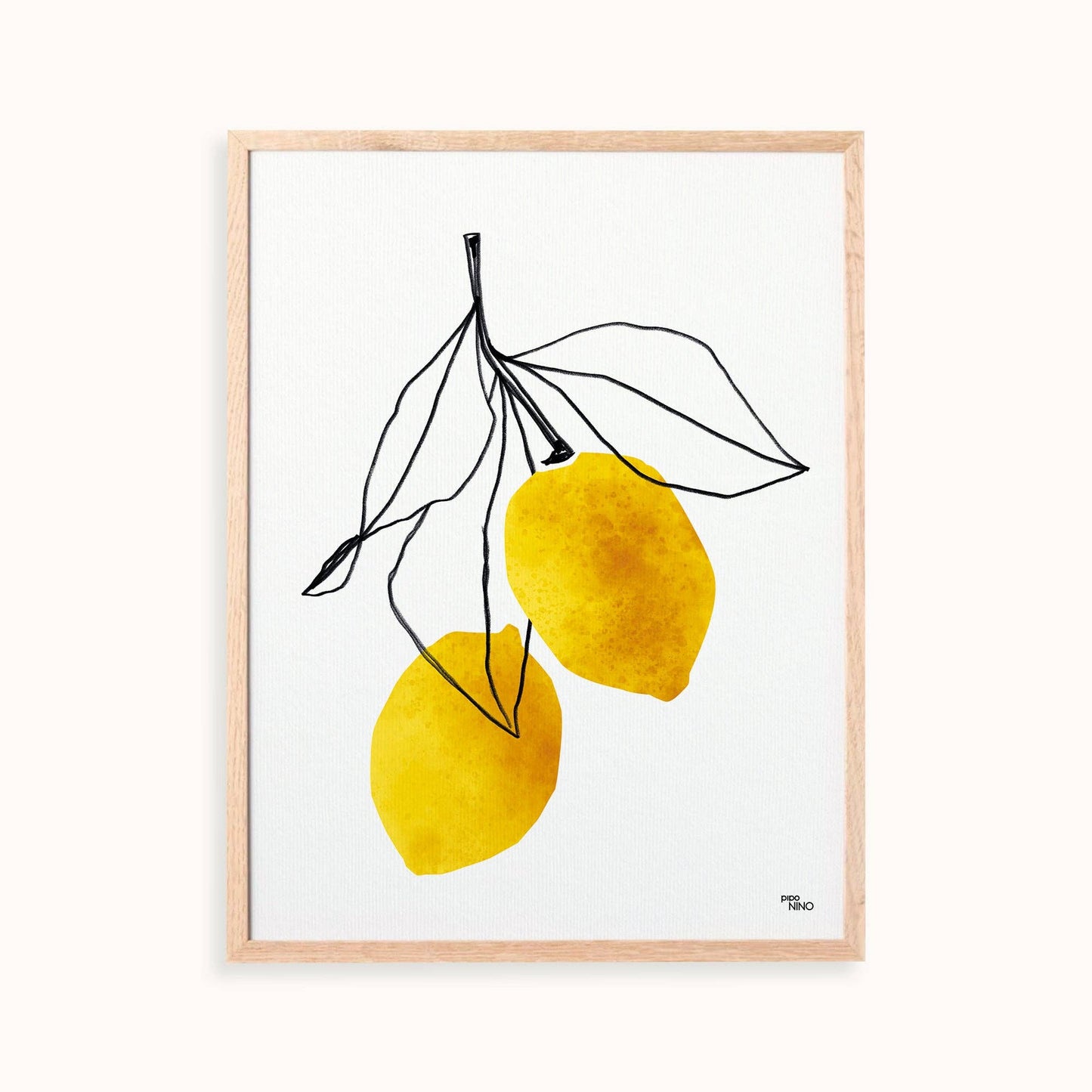 Affiche déco fruit CITRON JAUNE