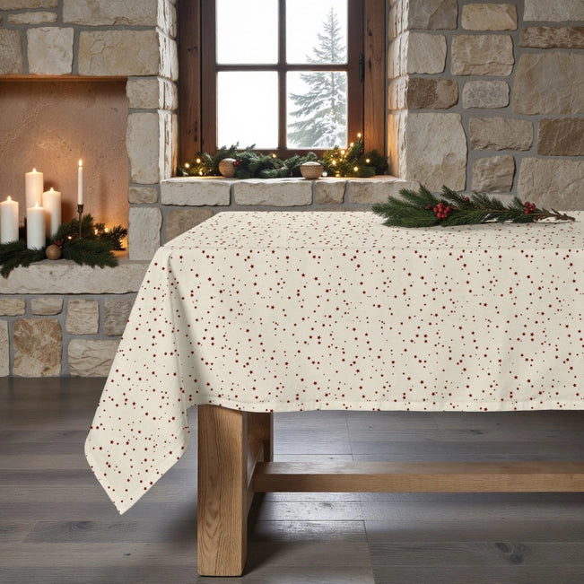 Nappe hydrofuge - Beige étoile rouge