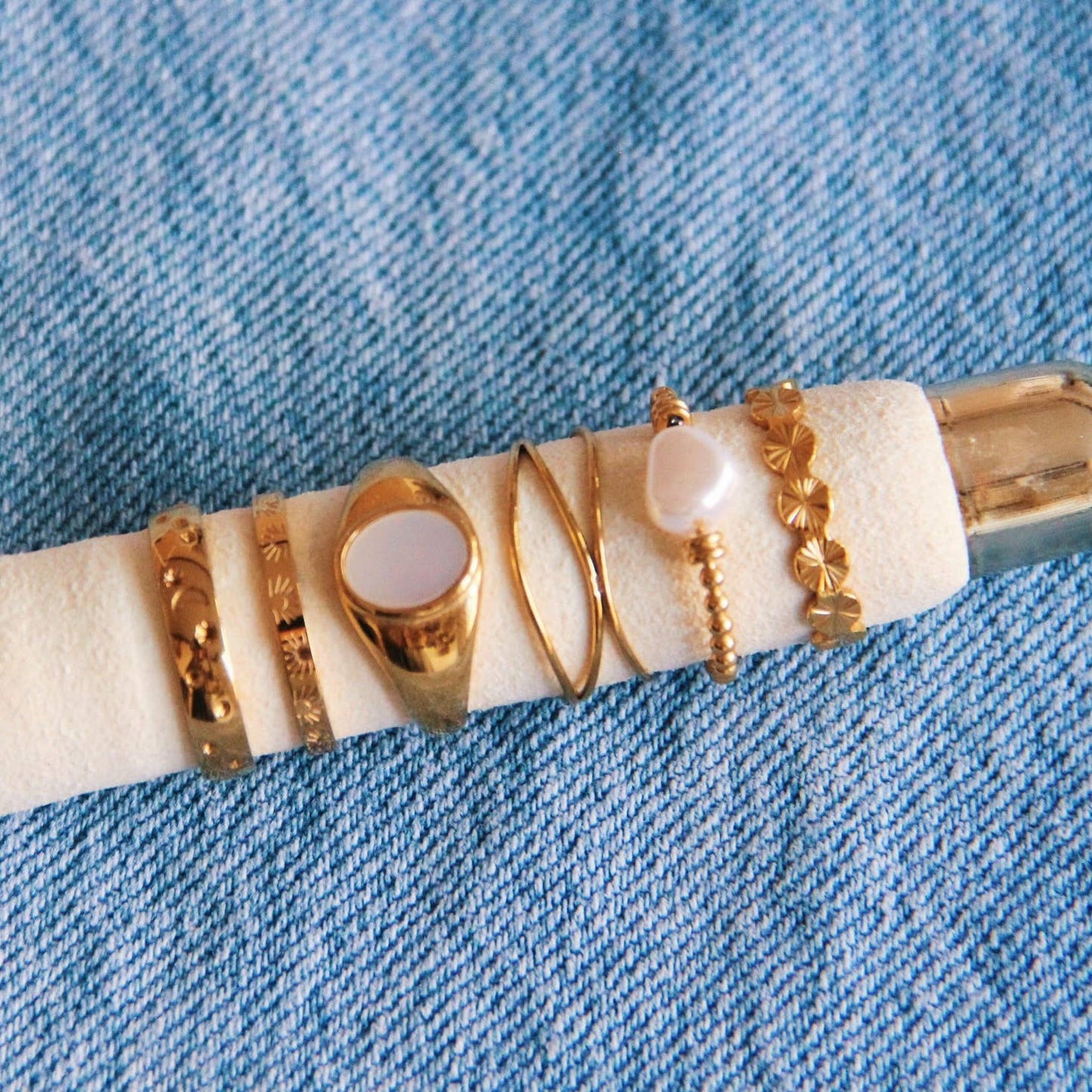 BAGUE EN ACIER - Perle