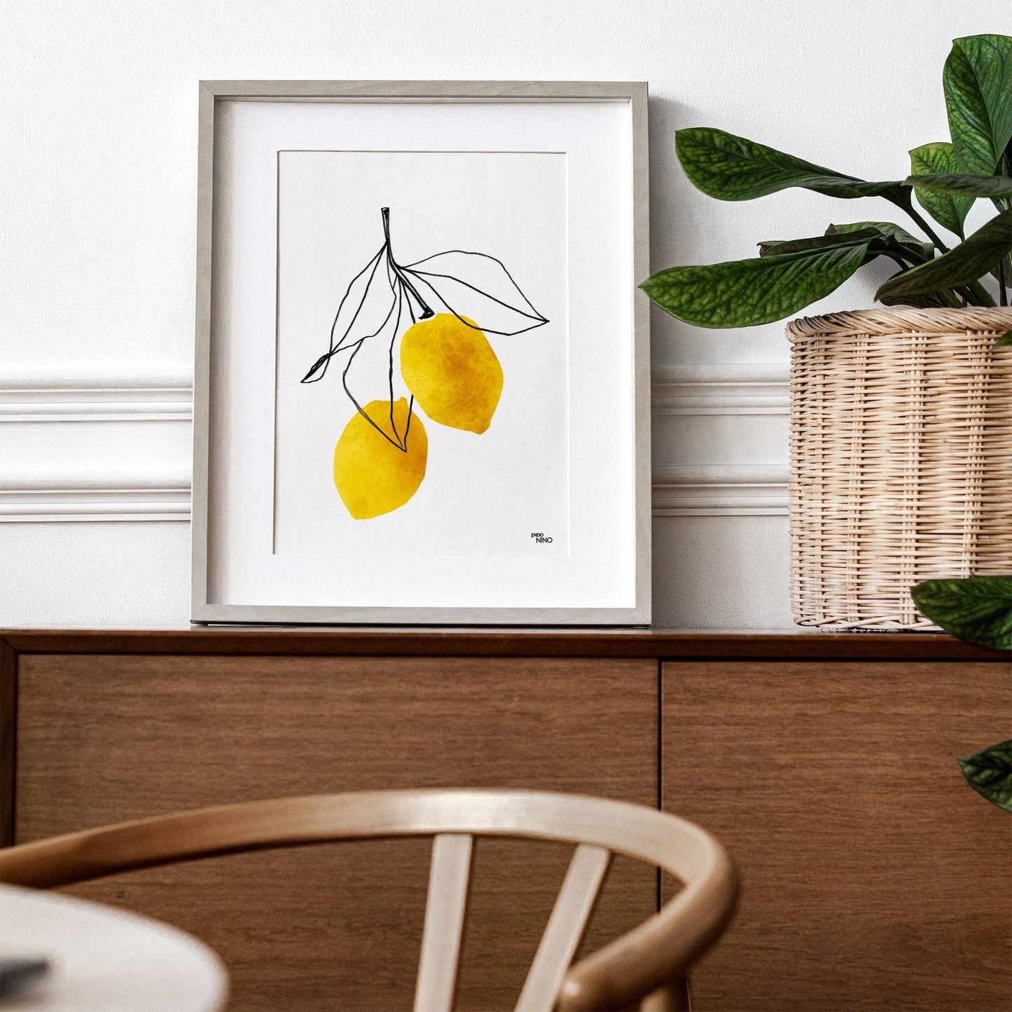 Affiche déco fruit CITRON JAUNE