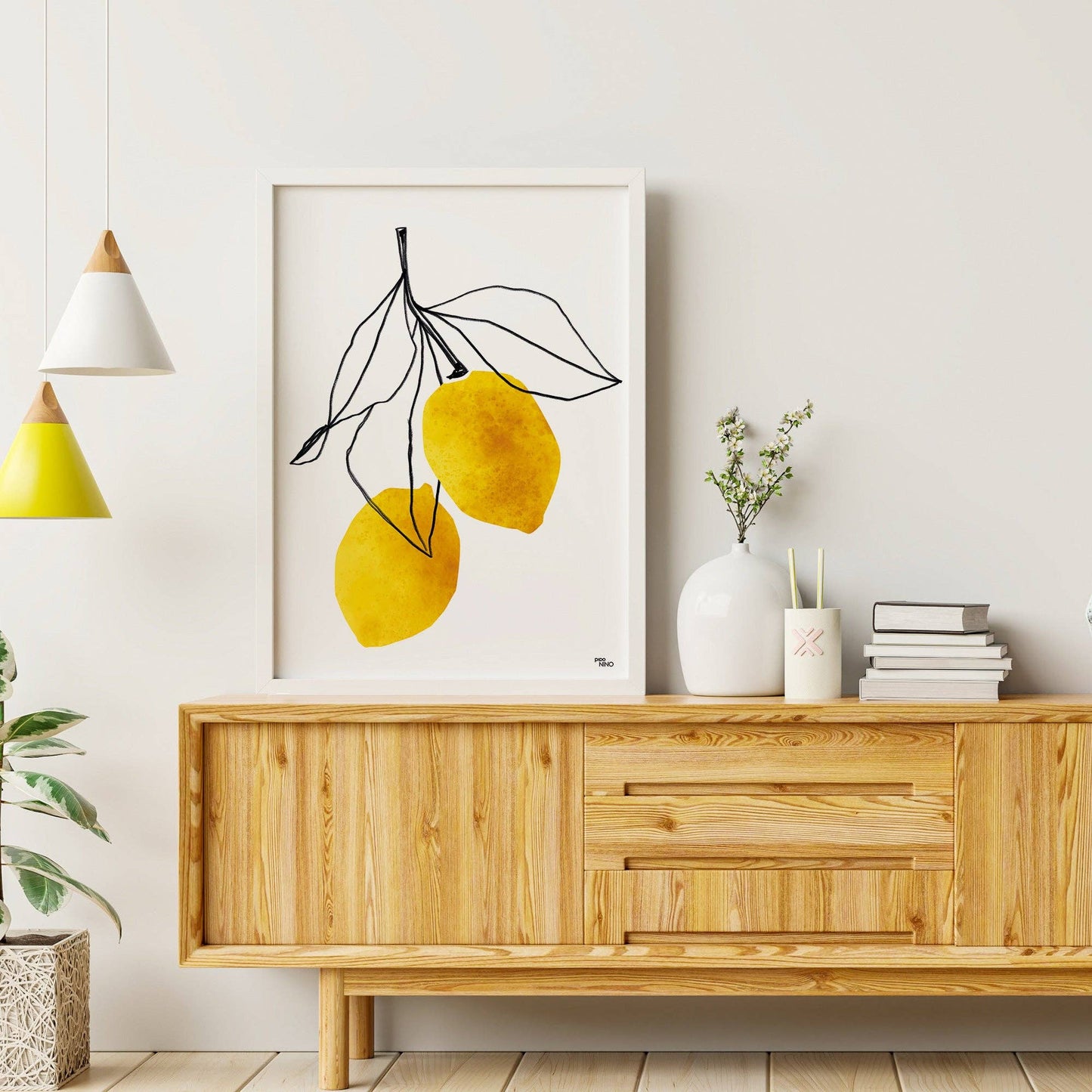 Affiche déco fruit CITRON JAUNE