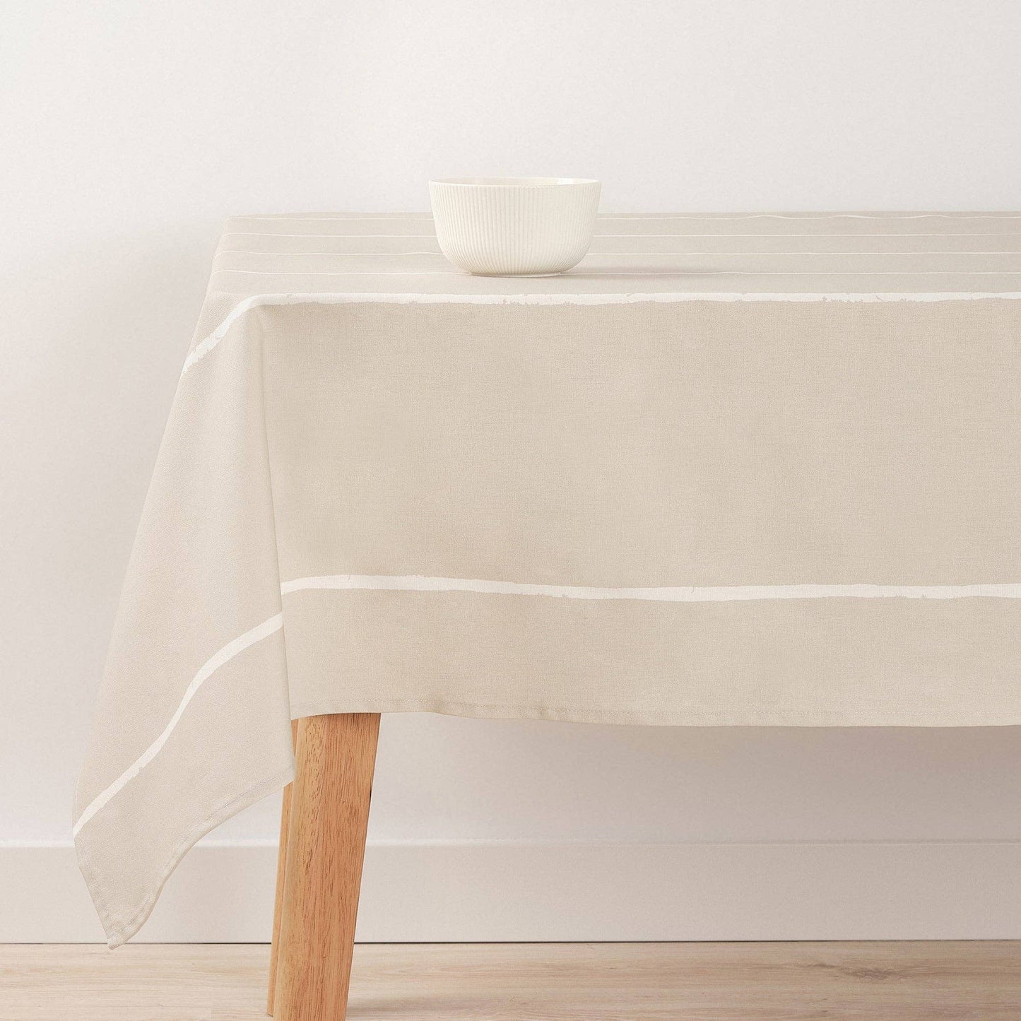 Nappe hydrofuge - Beige rayure blanche