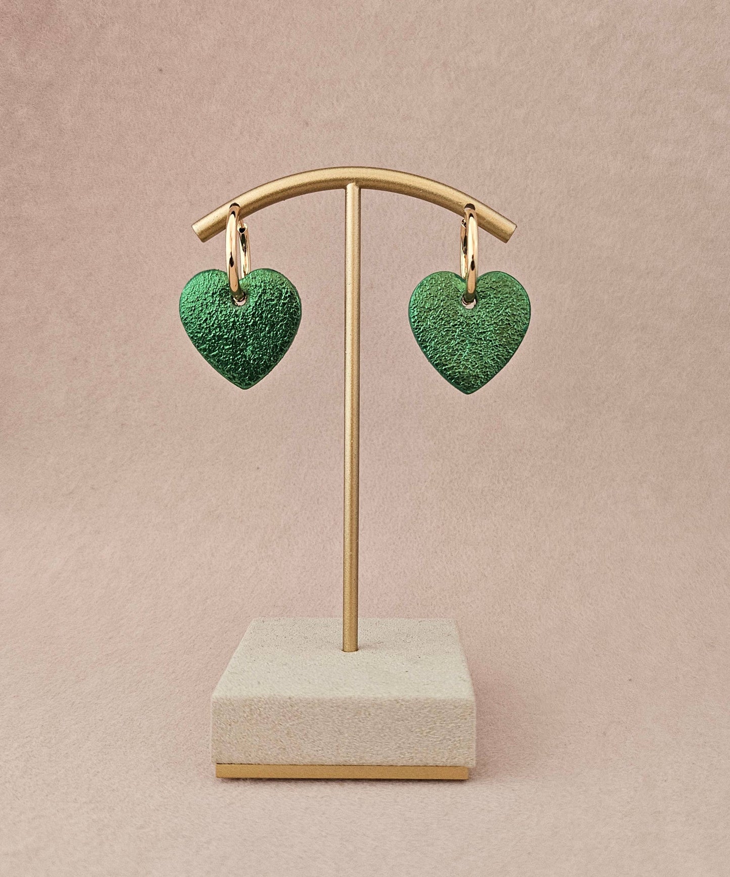 Créoles coeur en cuir recyclé