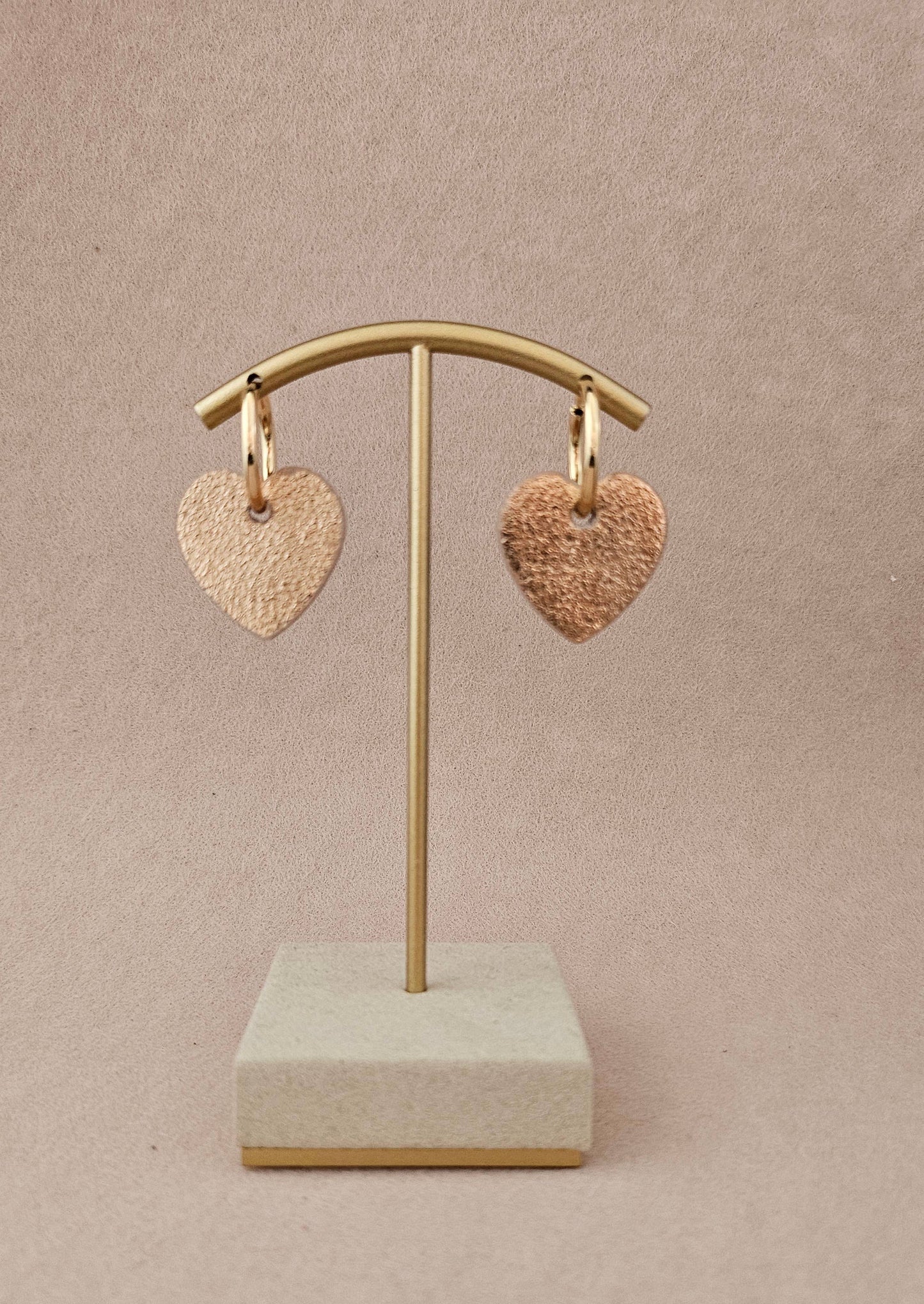Créoles coeur en cuir recyclé