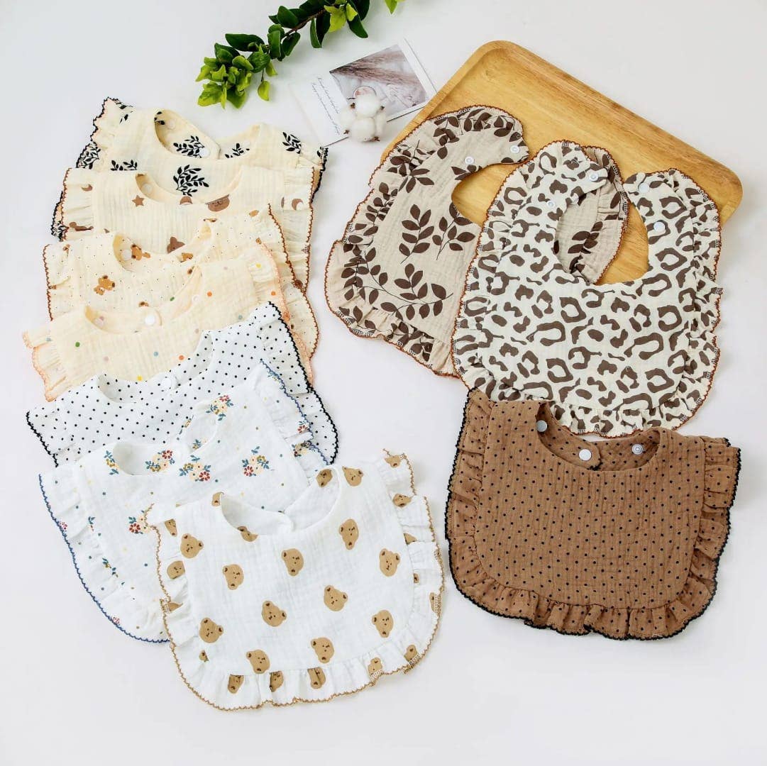 Bavoir imprimé 30×26cm coton biologique