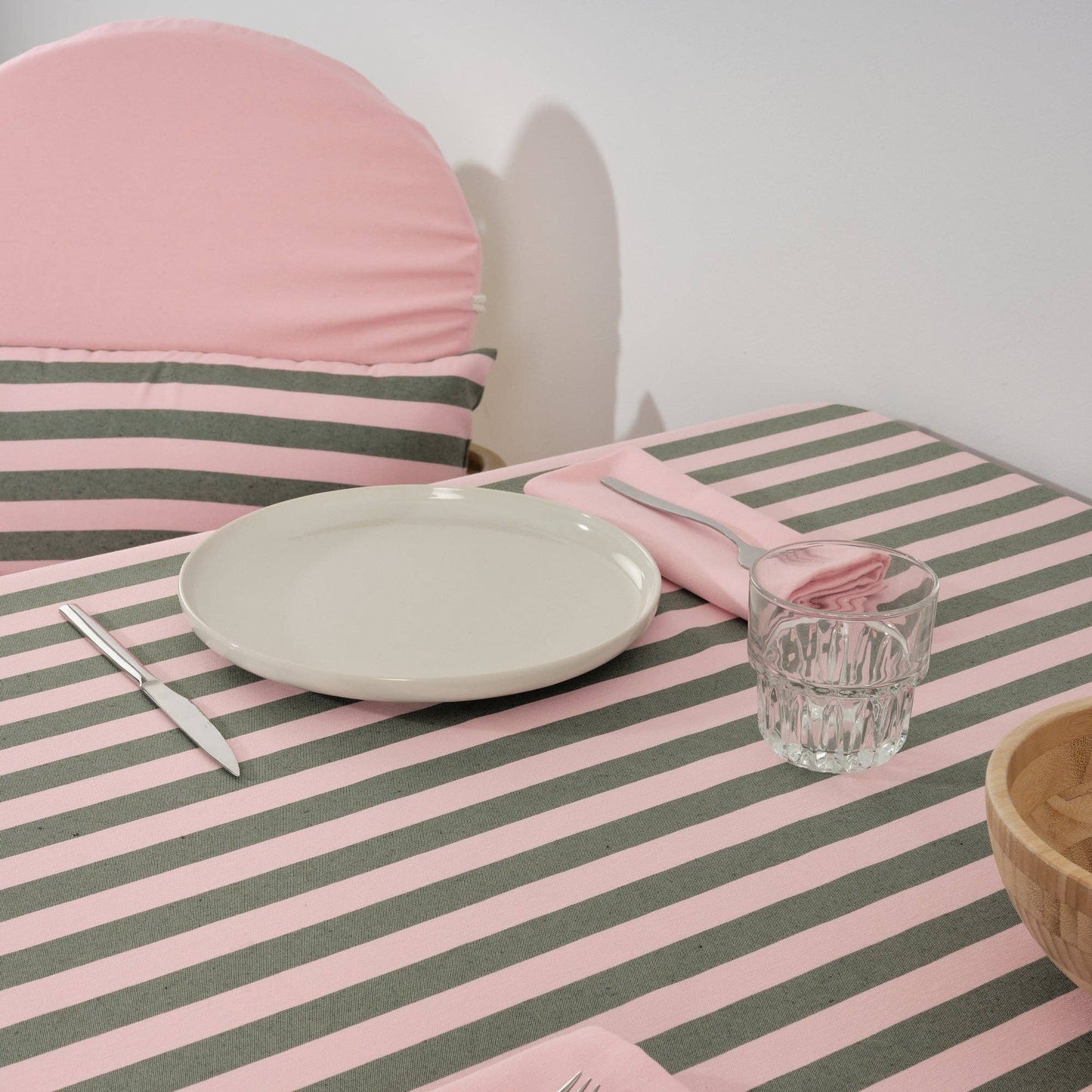 NAPPE Hydrofuge - Rayures roses et vertes