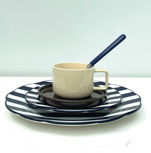 ASSIETTE RAYÉE - Bleu - 2 tailles