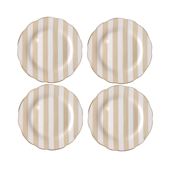 ASSIETTE RAYÉE - Beige - 2 tailles