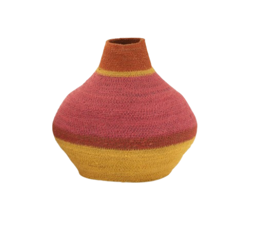 VASE JONC DE MER - Rose