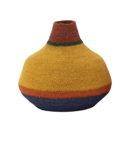 VASE JONC DE MER - Jaune