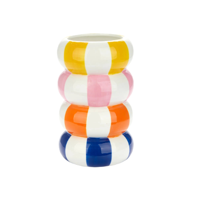 VASE RAYURES MULTICOLEURS
