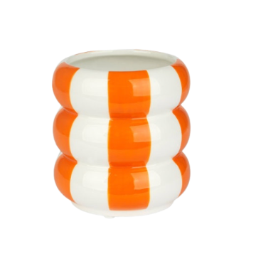 POT À RAYURES ORANGE