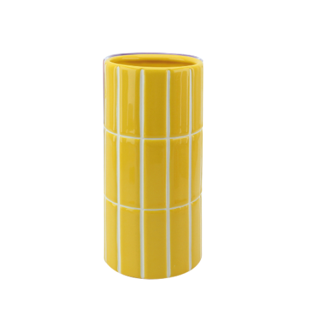VASE CARRELAGE - Jaune