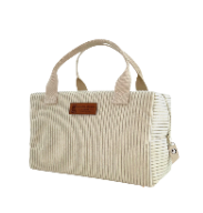 SAC ISOTHERME VELOURS CÔTELÉ - ÉCRU