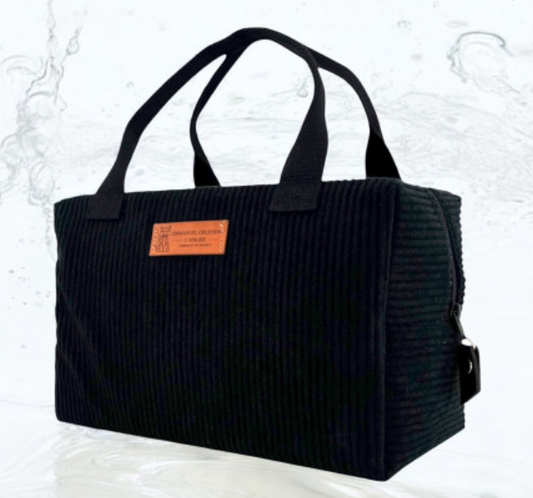 SAC ISOTHERME VELOURS CÔTELÉ - NOIR