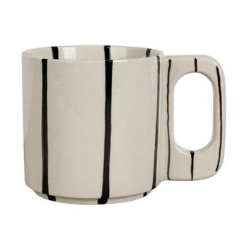 TASSE EN GRÈS - Noir & blanc