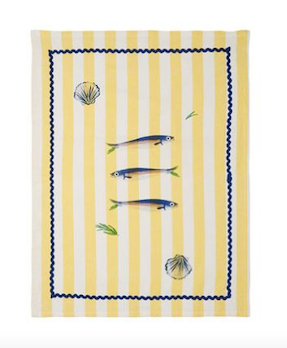 TORCHON POISSON - EN COTON