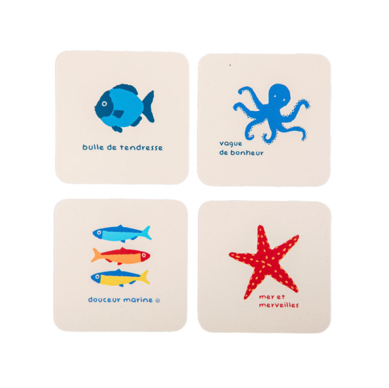 LOT 4 DESSOUS DE VERRE - Mer