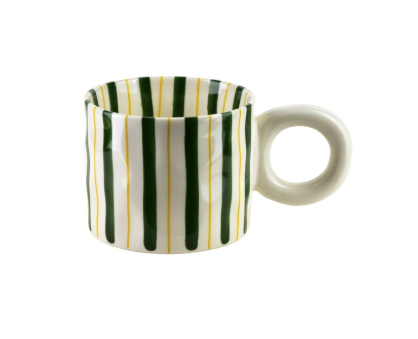 TASSE RAYÉE - Verte et jaune