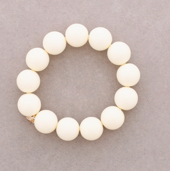 BRACELET BOULES - Beige