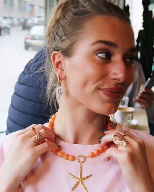 COLLIER EN PIERRE NATURELLE - Orange