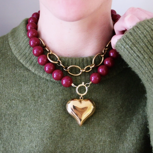 COLLIER EN PIERRE NATURELLE - Cerise
