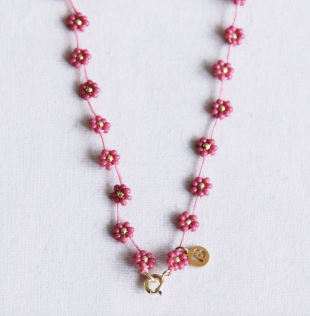 COLLIER MARGUERITE - Rose foncé