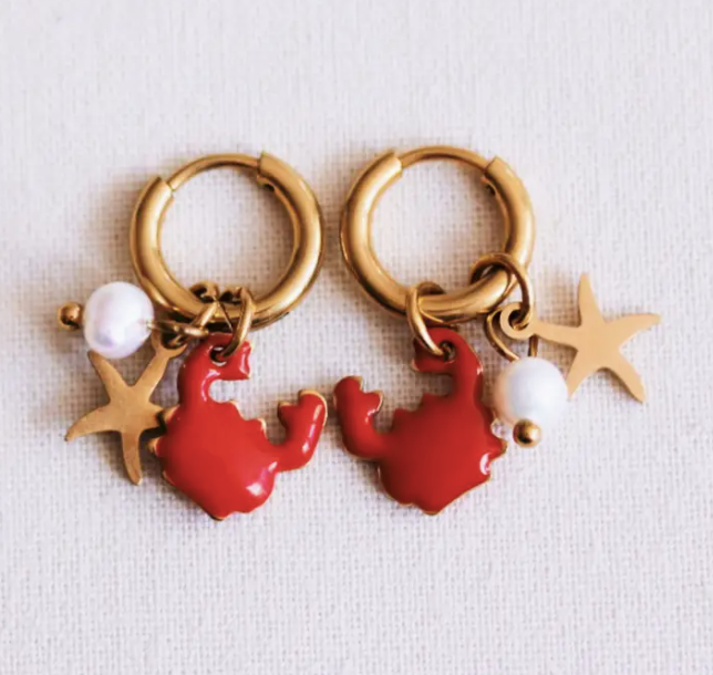 BOUCLES D'OREILLE - Crabe