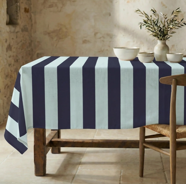 NAPPE ANTI-TACHE - Grosses rayures bleues - 3 tailles