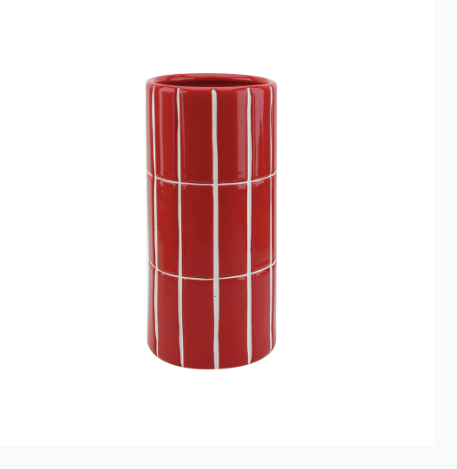 VASE CARRELAGE - Rouge