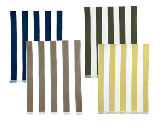 SERVIETTES DE PLAGE À RAYURES - 4 couleurs