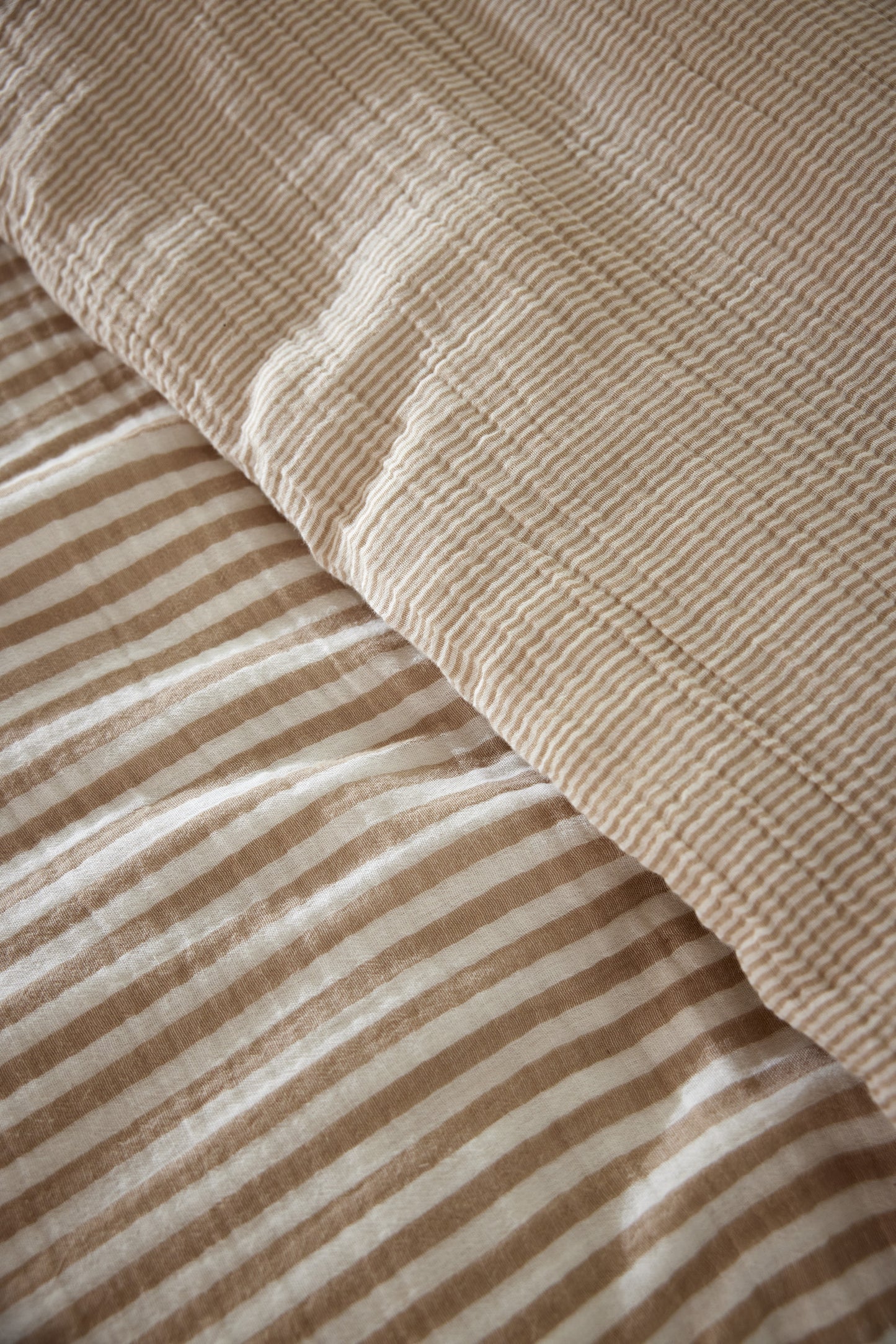 HOUSSE DE COUETTE - RAYURES BEIGES
