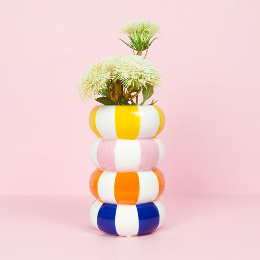 VASE RAYURES MULTICOLEURS