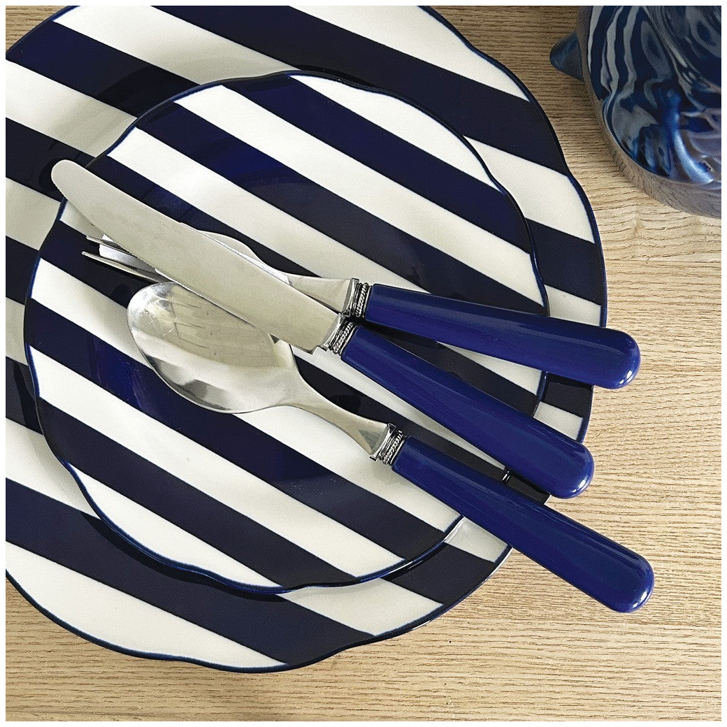 ASSIETTE RAYÉE - Bleu - 2 tailles