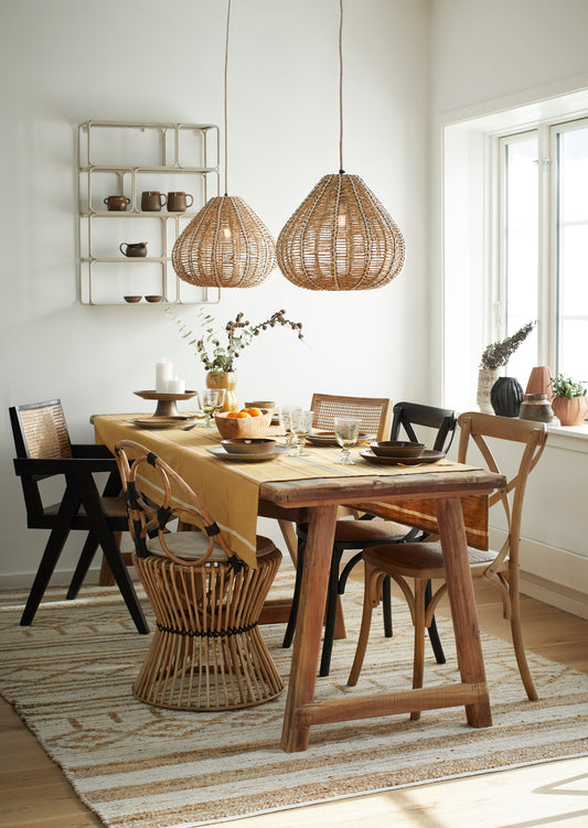 CHAISE EN BAMBOU AVEC COUSSIN EN VELOUR