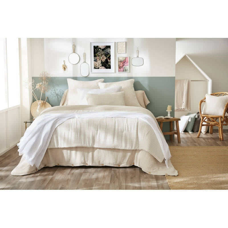 BOUT DE LIT VICHY - Beige
