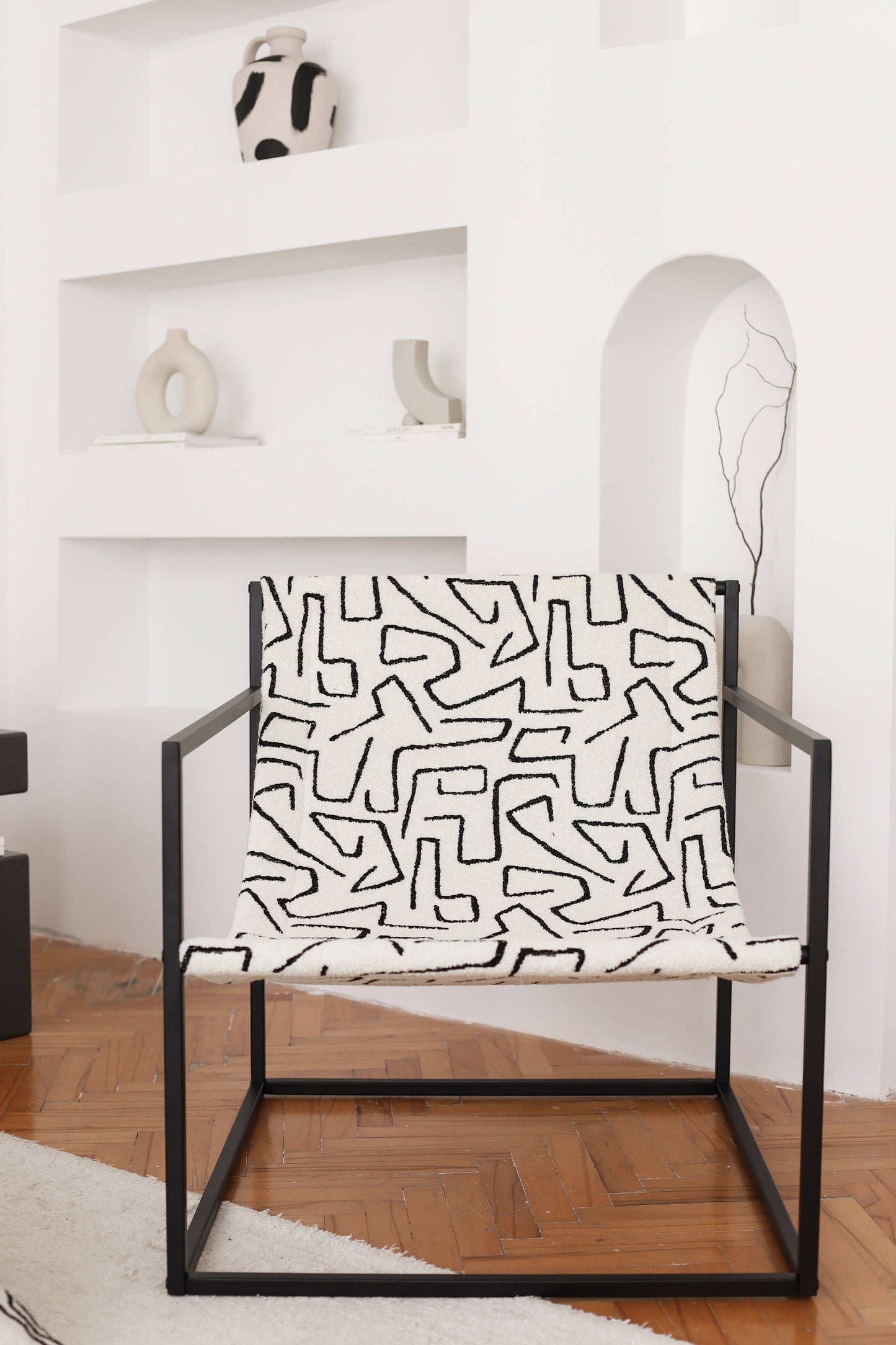 FAUTEUIL LOUNGE - Noir & blanc