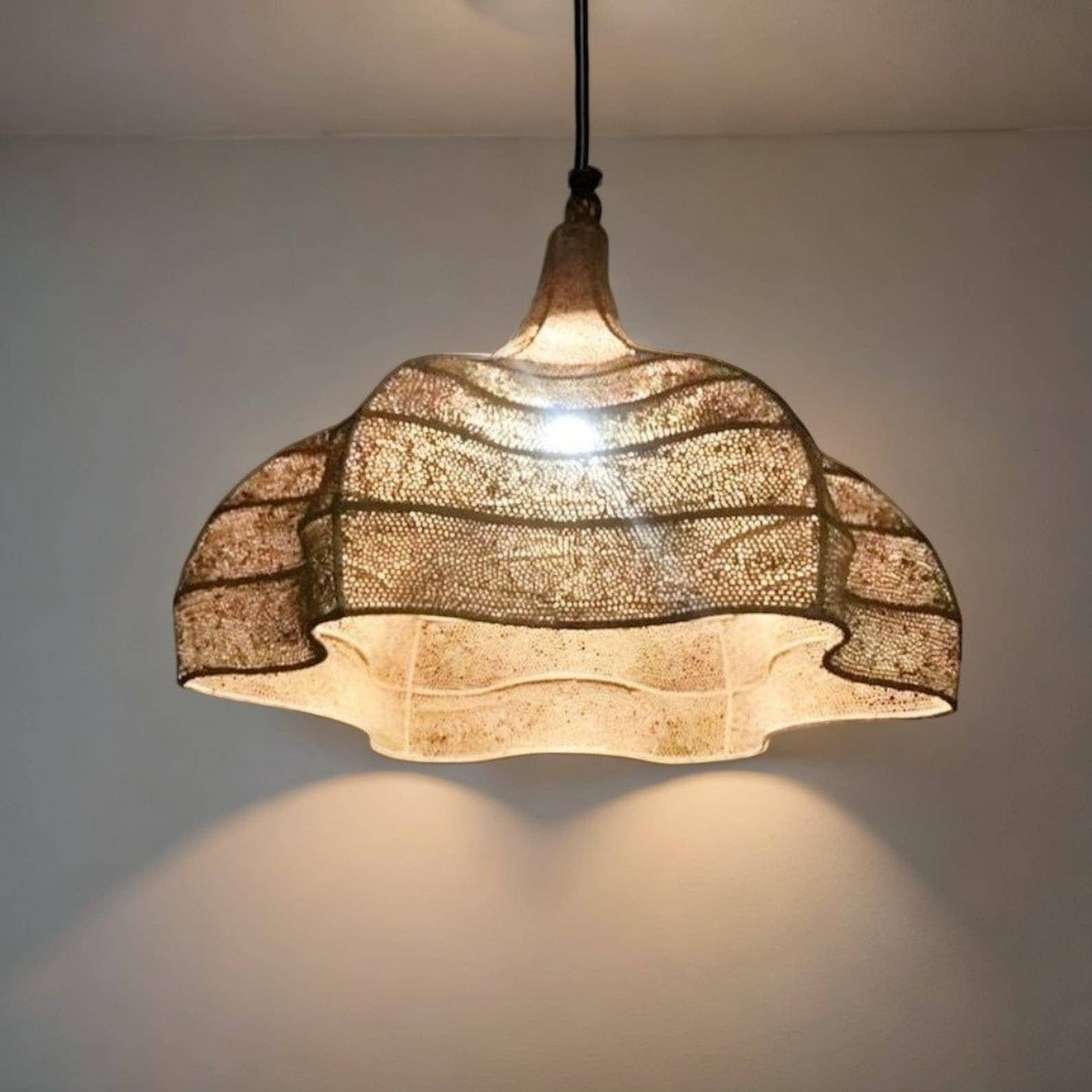 Lustre en forme de vague de style nouveau, lustre en osier naturel, : 100 cm