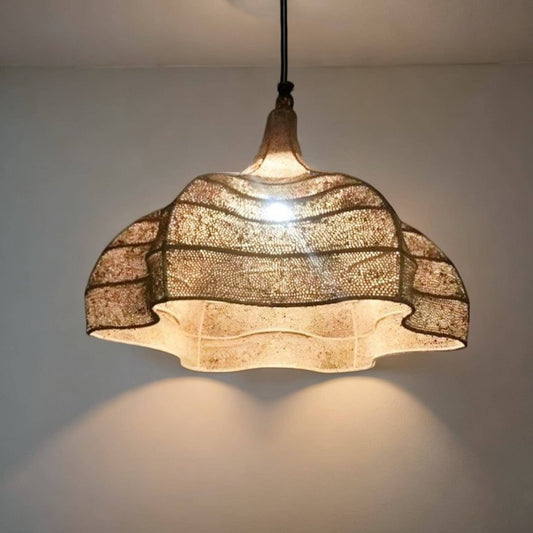 Lustre en forme de vague de style nouveau, lustre en osier naturel, : 100 cm