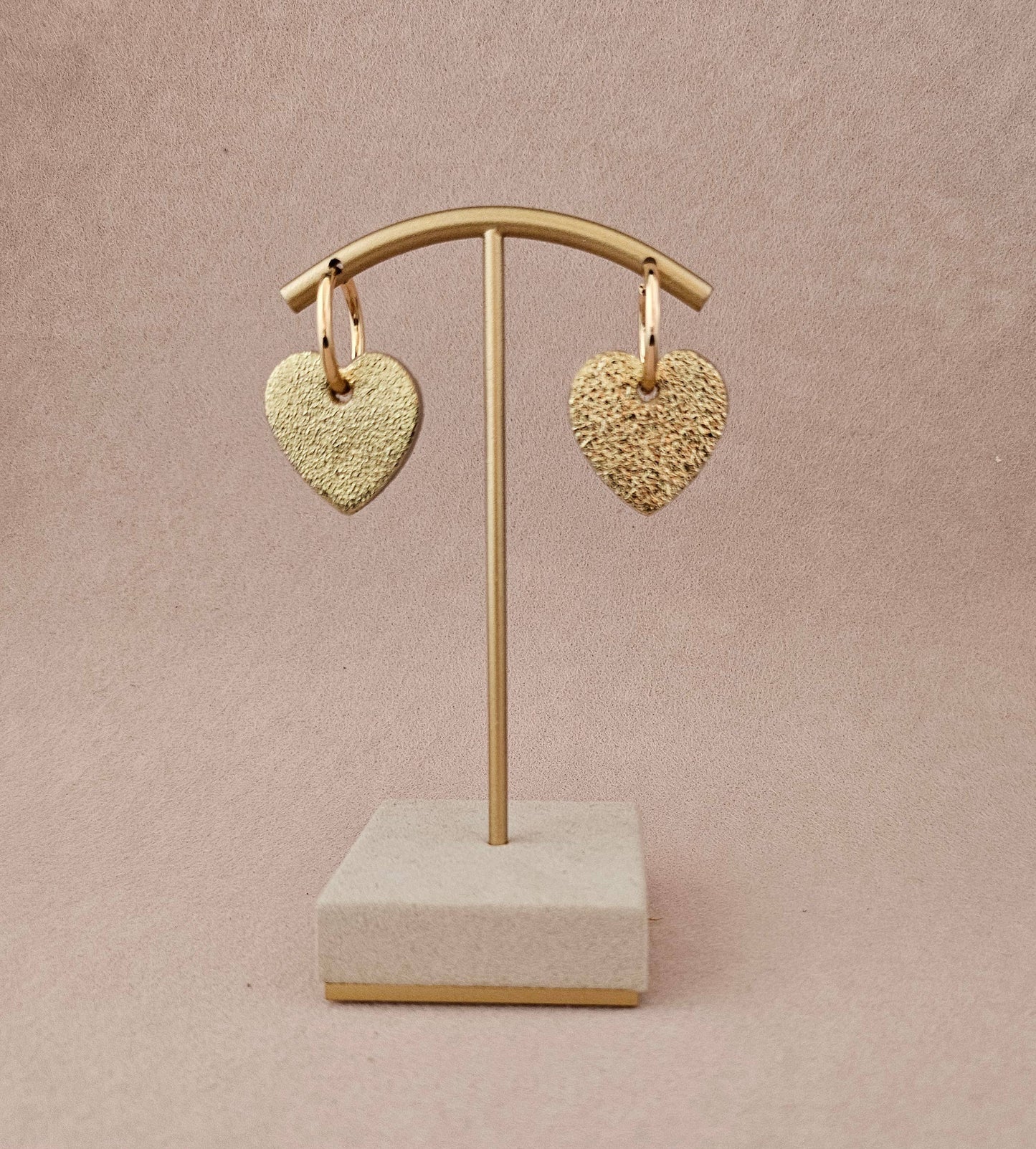 Créoles coeur en cuir recyclé