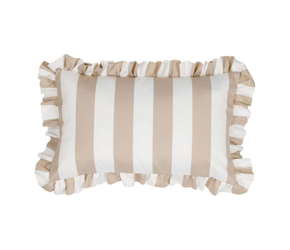 COUSSIN D'EXTERIEUR - Rayé beige