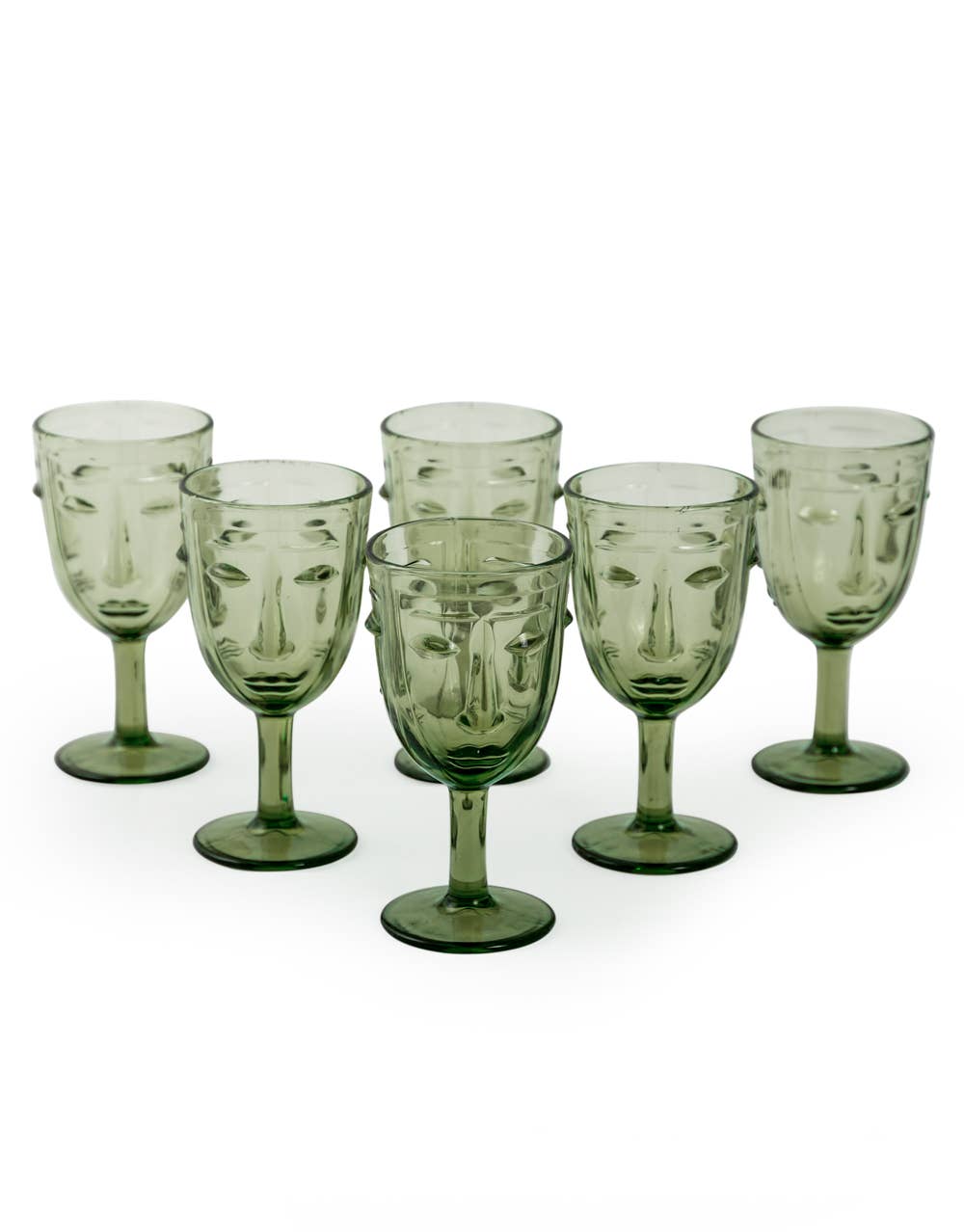 VERRES VISAGE VERT x6
