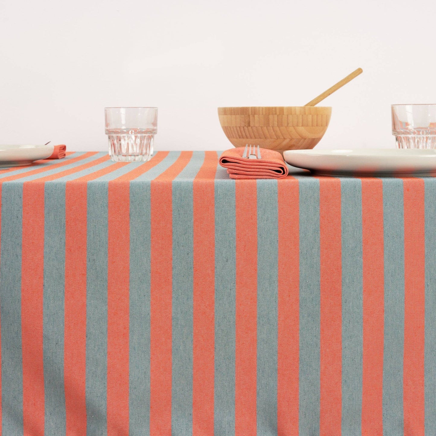NAPPE hydrofuge - Rayures oranges et bleues -