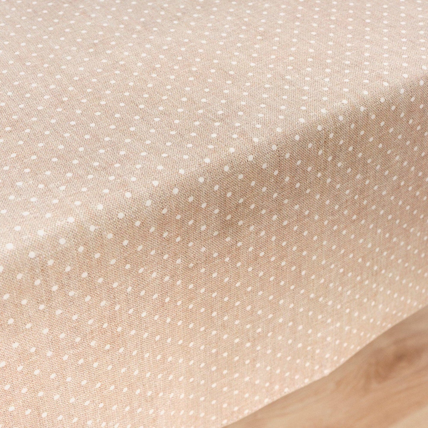 NAPPE CIRÉE - Beige petit pois blancs