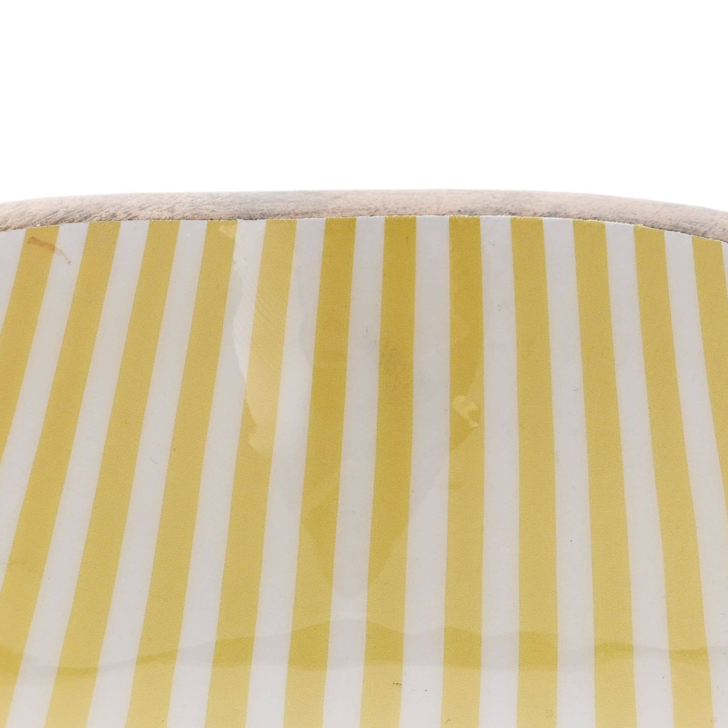 Bol en bois de manguier Country Living 19,5 cm - Rayure jaune