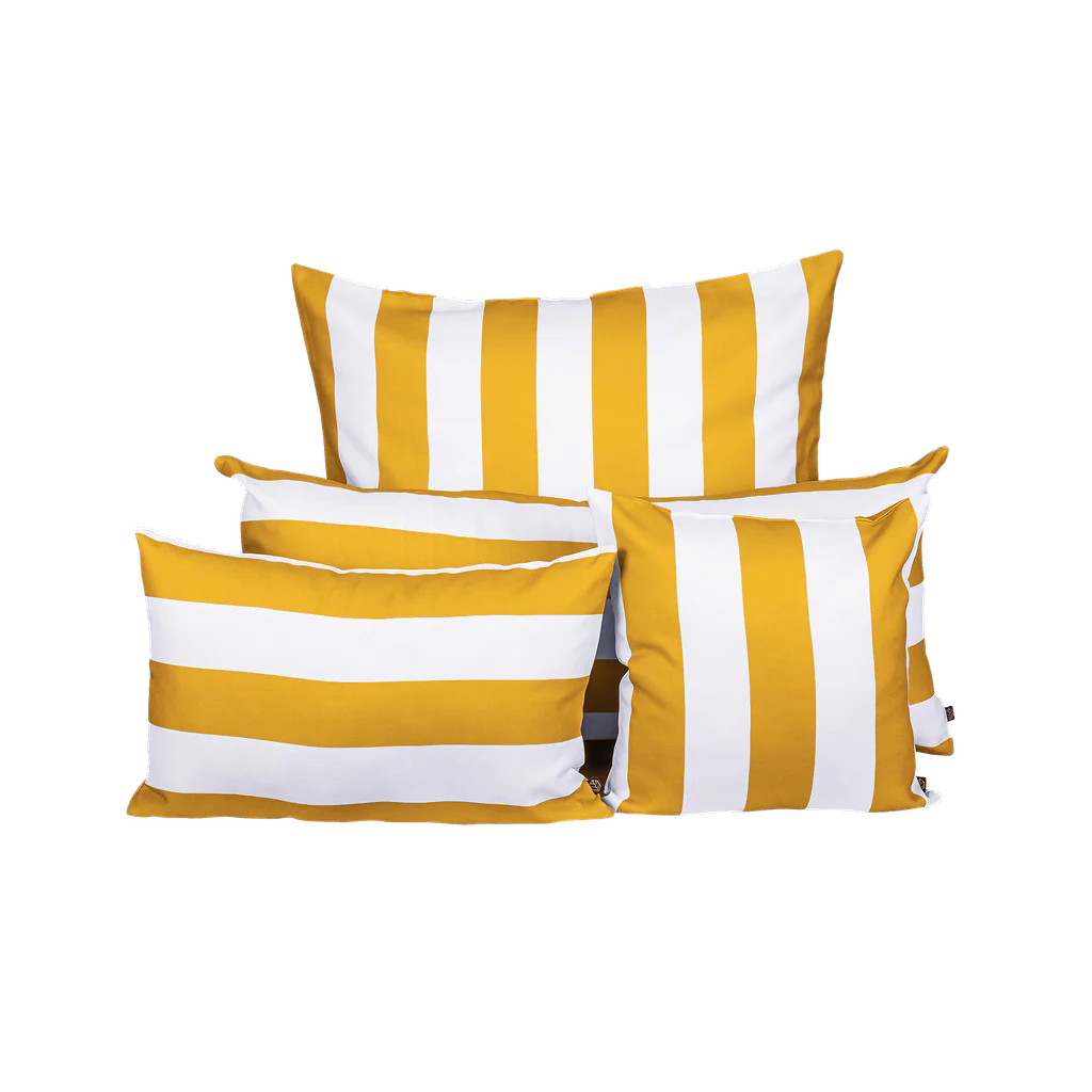HOUSSE COUSSIN D'EXTERIEUR - Rayée jaune